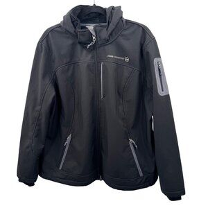 Free Country Womens Hooded Softshell Fleece Lined Jacket Charcoal XXL